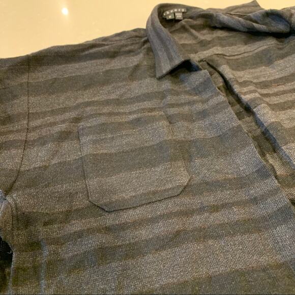 Theory Unique Striped Wrap Top Tunic Gray Brown Medium - Picture 9 of 9